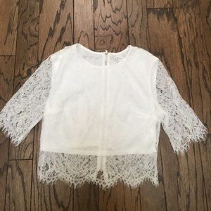 Lacy White Crop Top